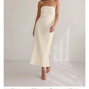 Park & Fifth Cream Strapless Dress